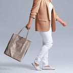 Italian Genuine Metallic Suede Tote Bag 201718