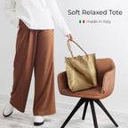 Italian Genuine Metallic Suede Tote Bag 201718