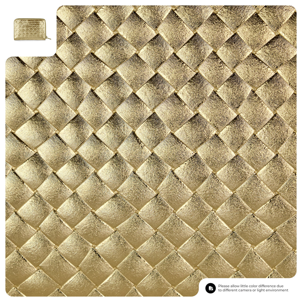 Weave Metallic Suede Leather Wallet