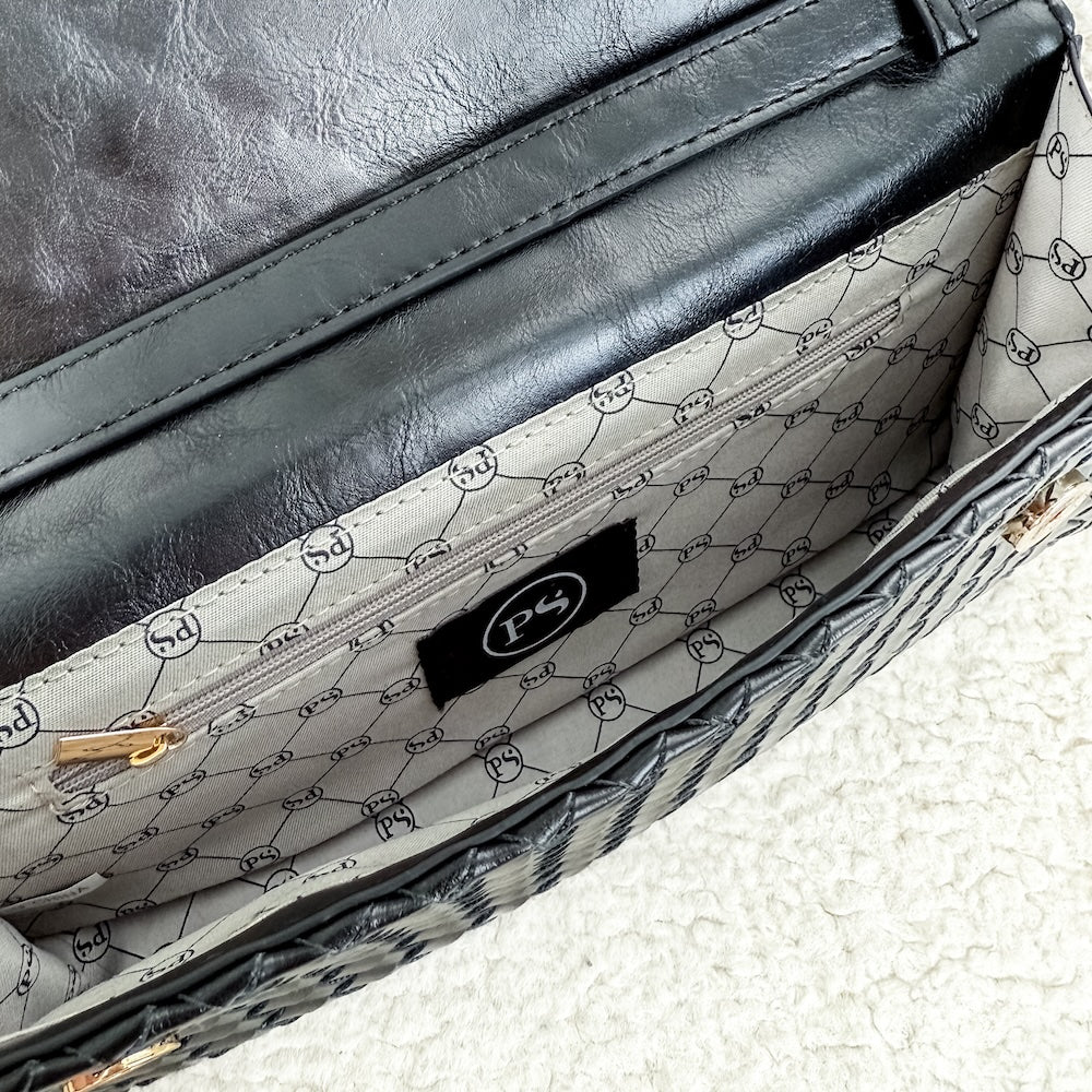 Urban Foldover Woven Clutch Crossbody