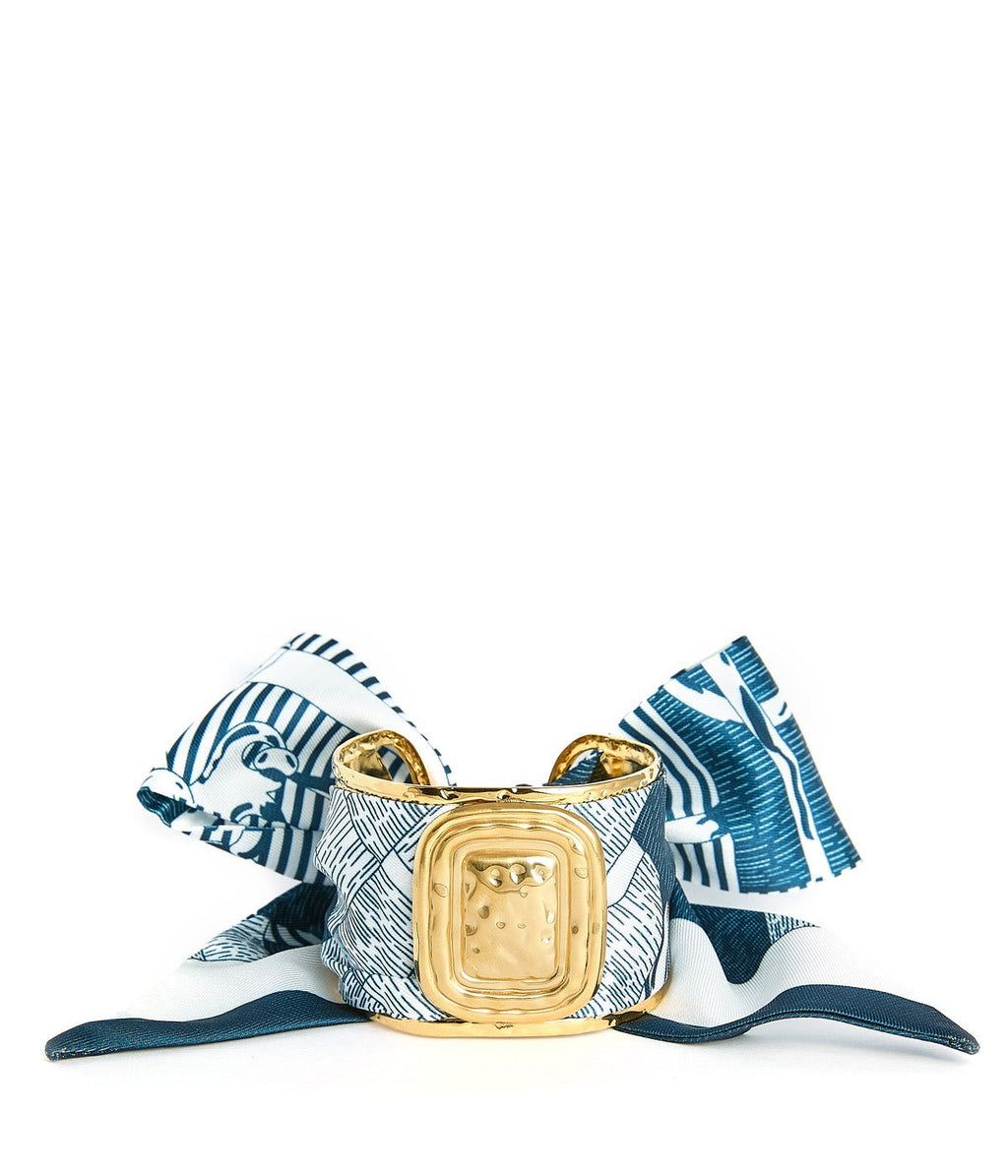 Wide Gold Scarf Cuff - Evie