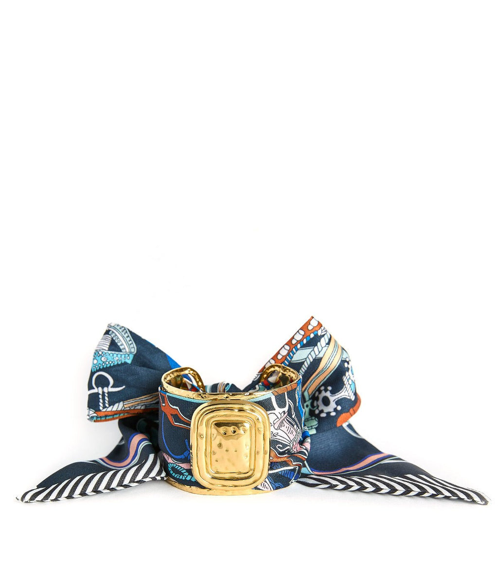 Wide Gold Scarf Cuff - Evie