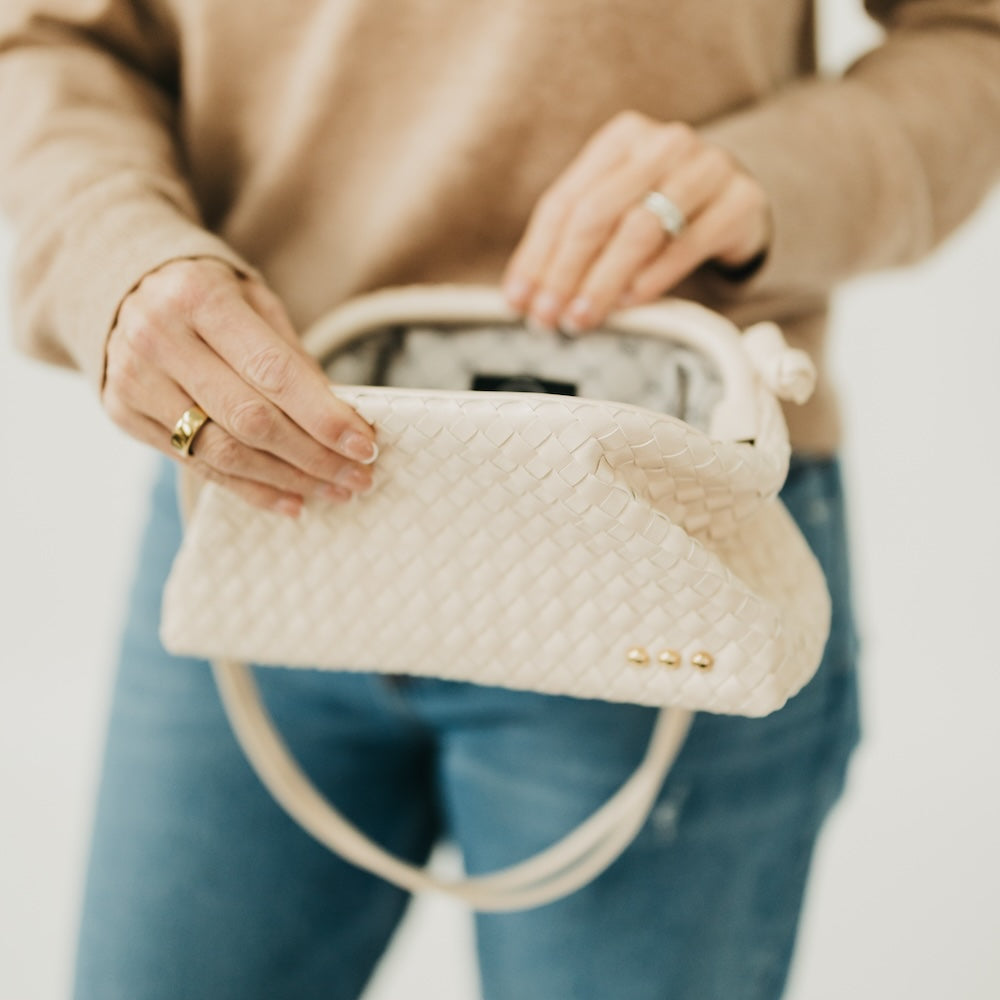 Woven Frame Crossbody Bag