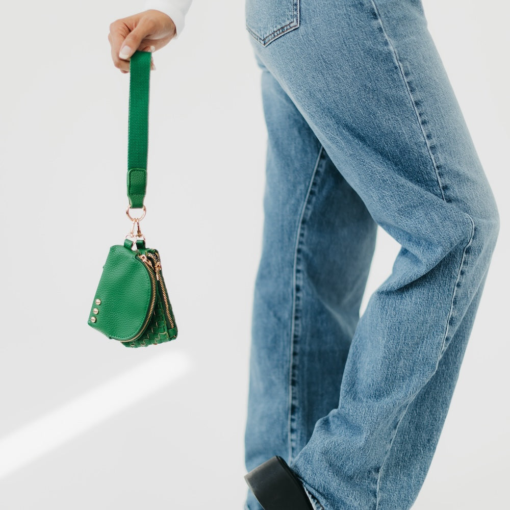 Wonderlust Woven Dual Pouch Wristlet - NEW COLOR!