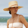 Sage Wheat Straw Boater in Natural